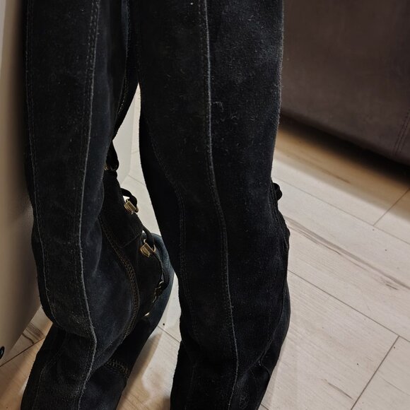 Black Suede Boots Timberland Lace-up Tall Boots size 7.5 - Picture 7 of 8